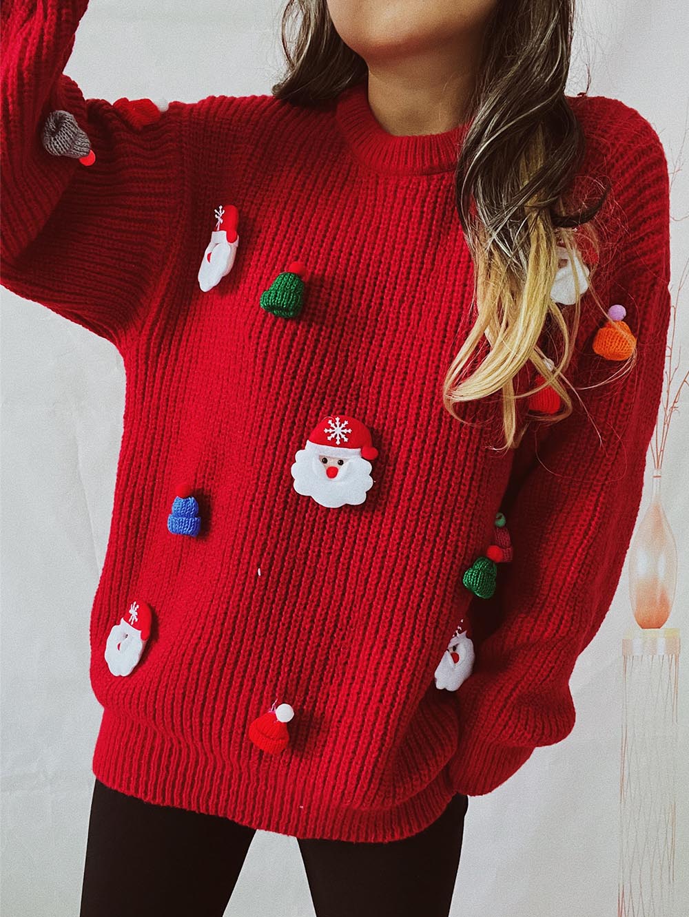 Cute 3D Santa Claus Christmas Knit Sweater | NCS