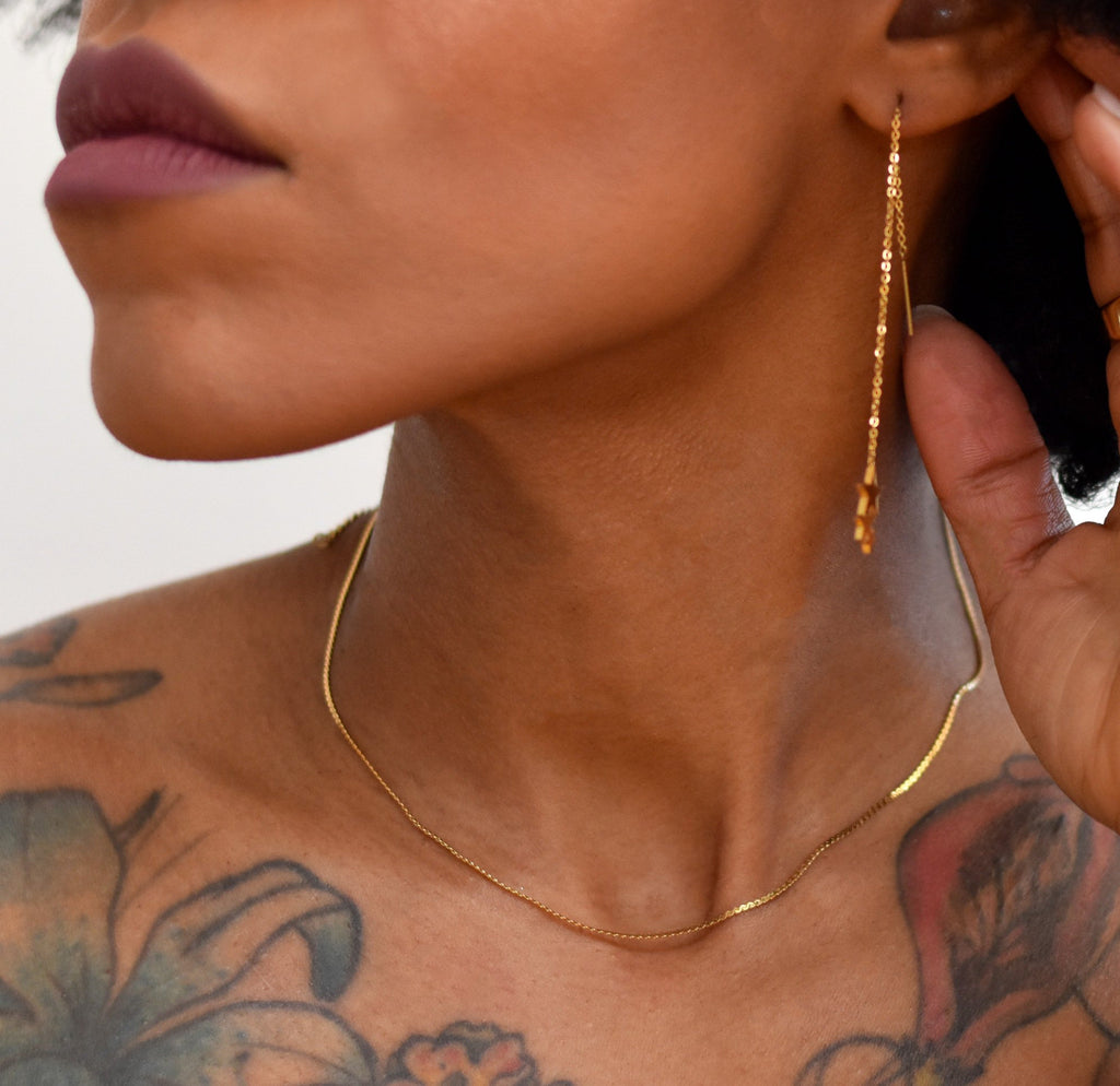 FAYE DAINTY THIN GOLD CHAIN NECKLACE