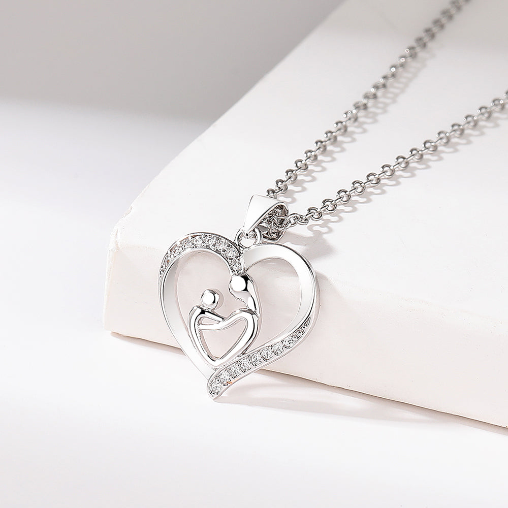 14K Gold	Motherhood pendant necklace with crystals (Mother's Day)