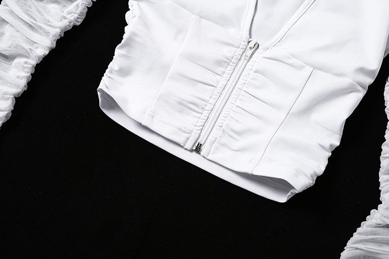 Mesh Shirt Women Tshirt Top Autumn Halter V-neck Off the Shoulder T-shirts Streetwear Top