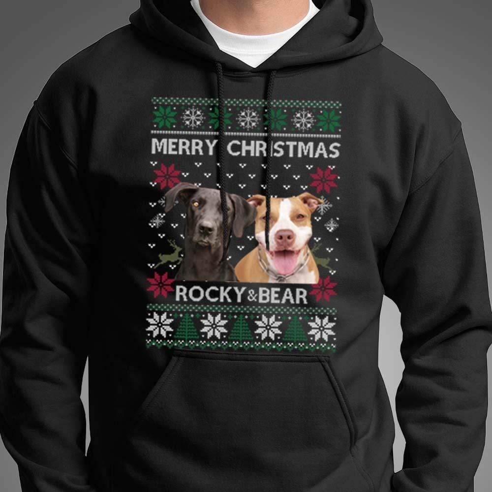 Custom Photo Ugly Christmas Ya Filthy Animal Dog Cat Sweatshirt, Dog Lover Sweater Christmas C1604